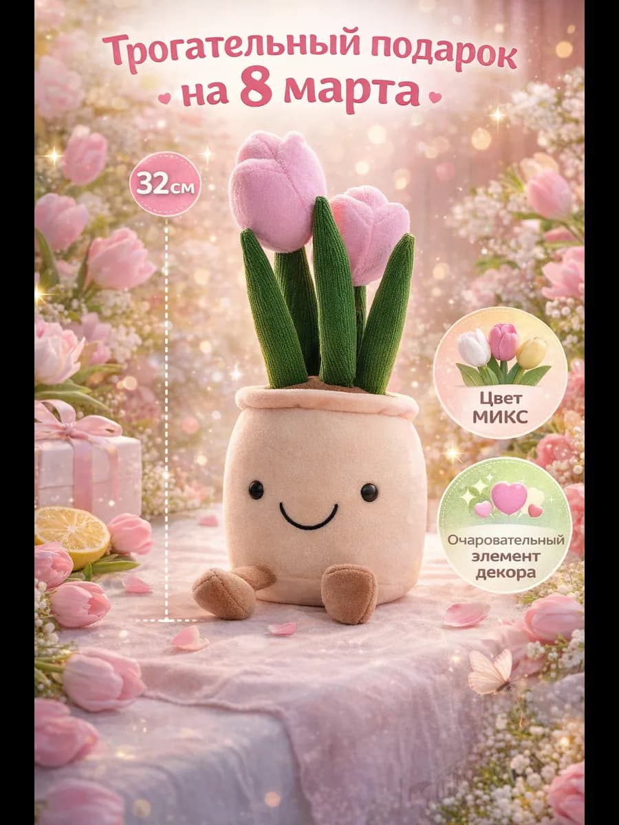 Мягкая игрушка "Тюльпан" цвет микс