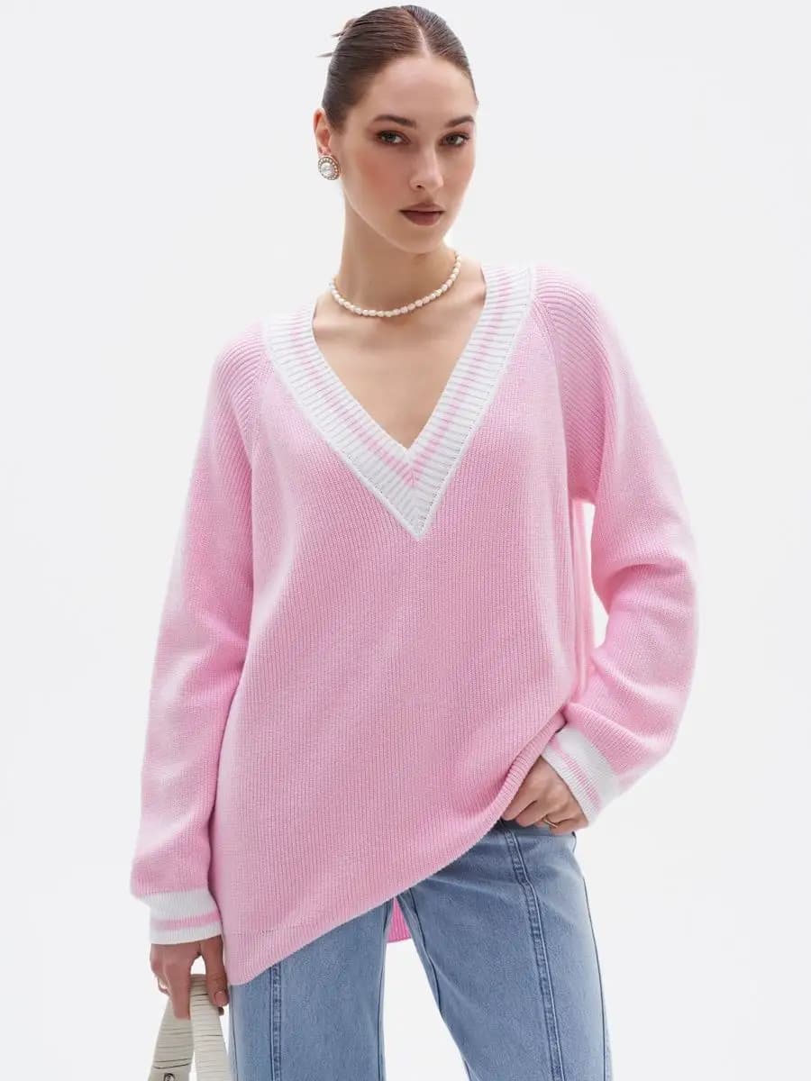 Джемпер оверсайз вязаный