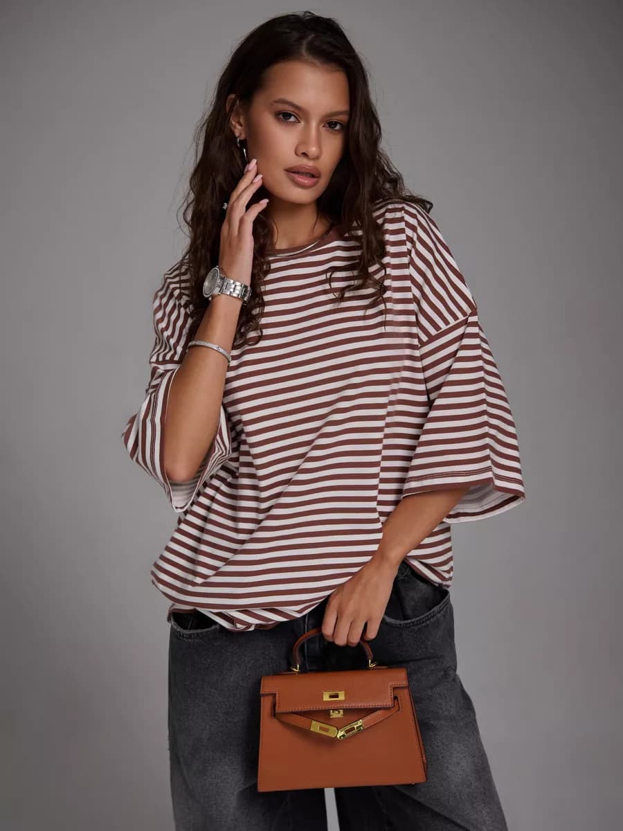 Футболка оверсайз тельняшка в полоску