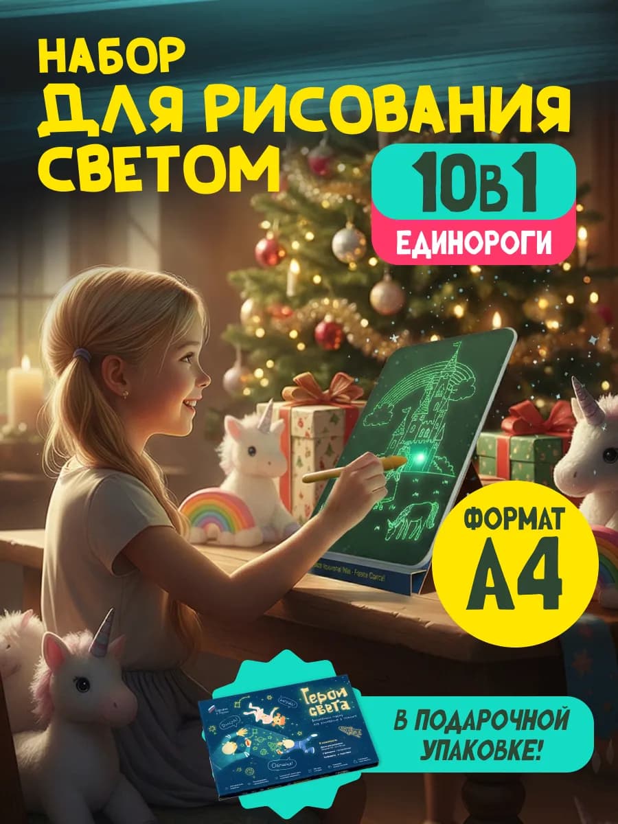 Планшет для рисования светом с единорогами