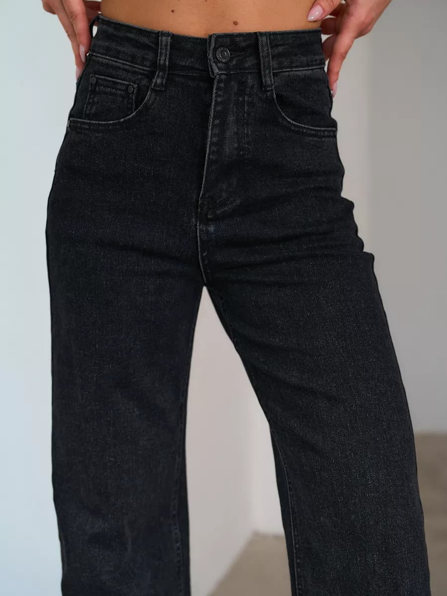 Джинсы прямые трубы с высокой посадкой