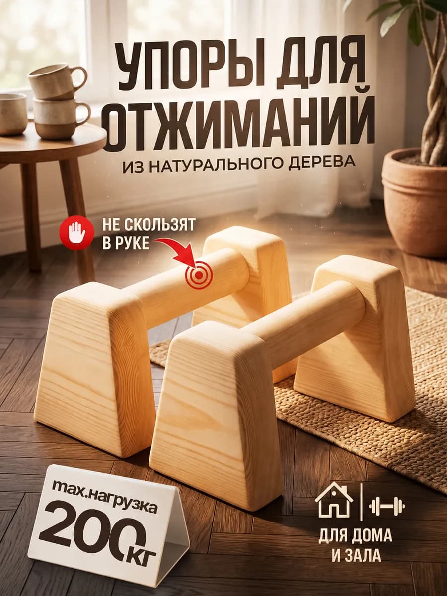 Упоры деревянные для отжиманий 24 см