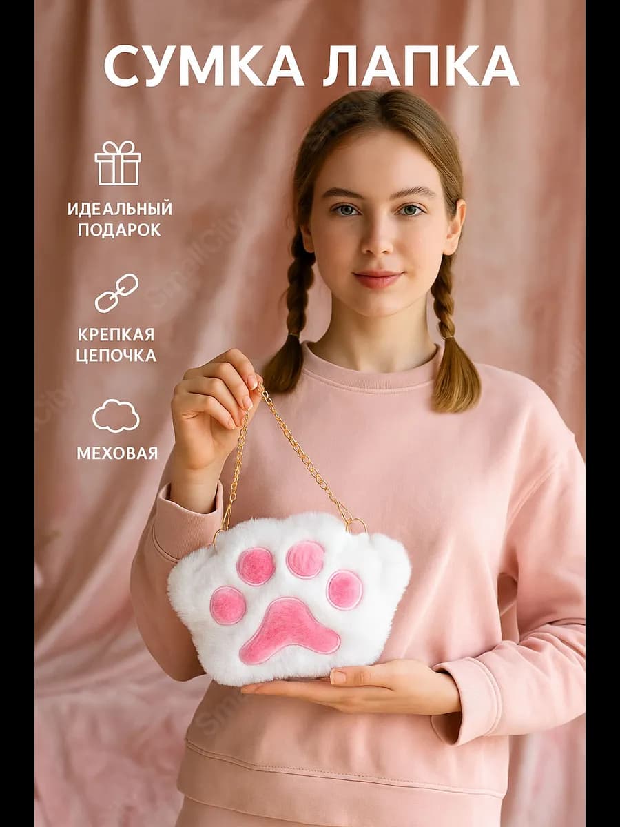 Сумка лапка через плечо