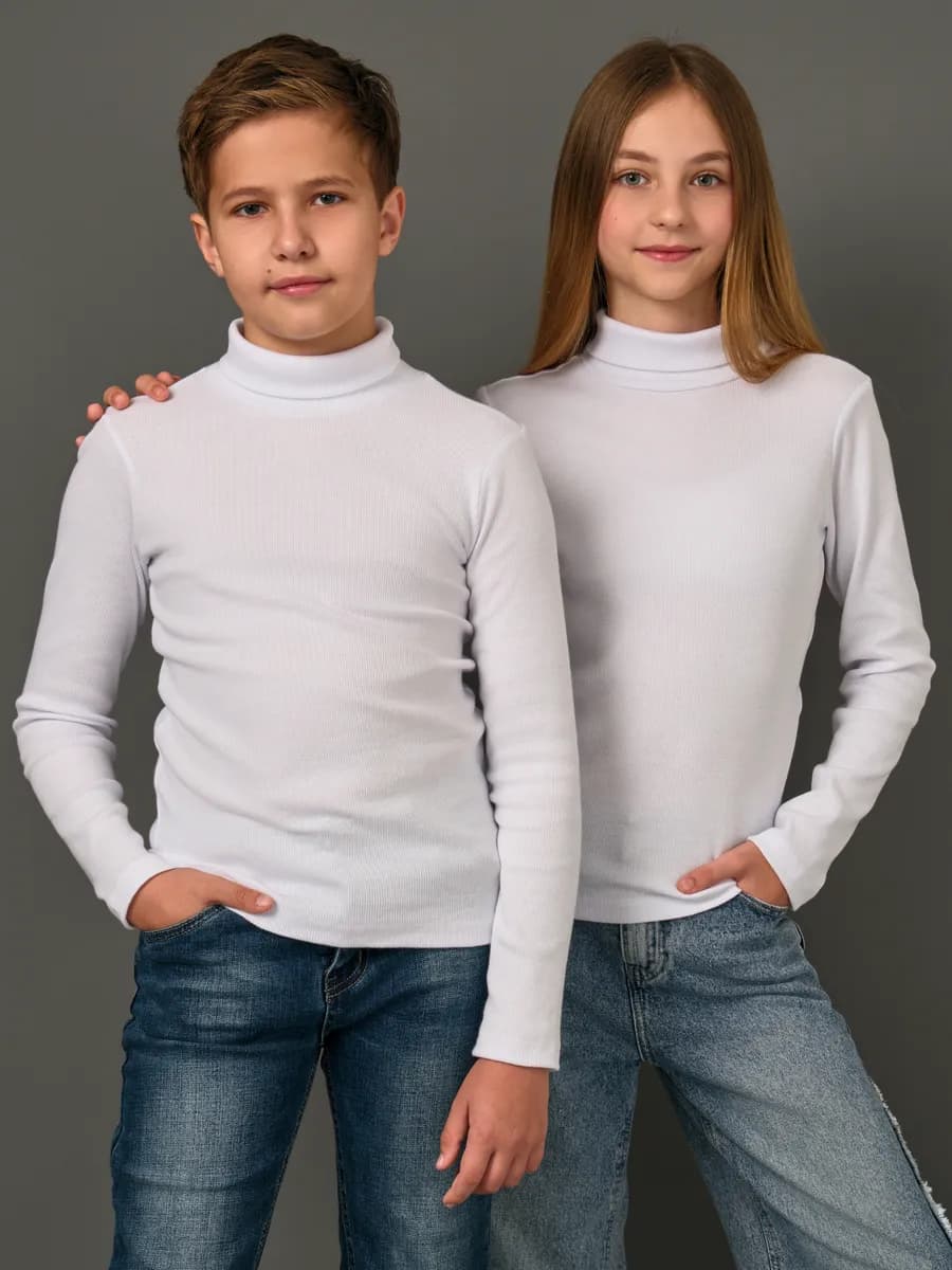 Водолазка детская в рубчик базовая школьная