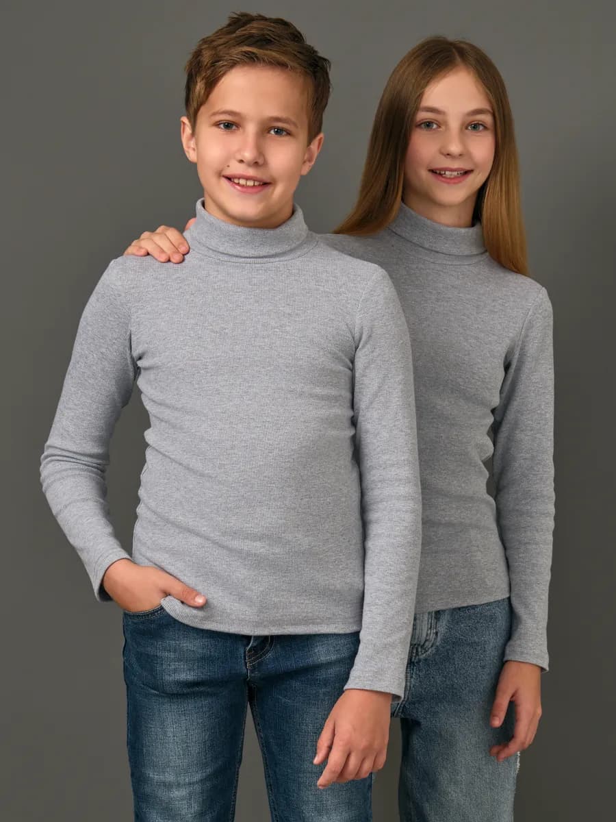 Водолазка детская в рубчик базовая школьная