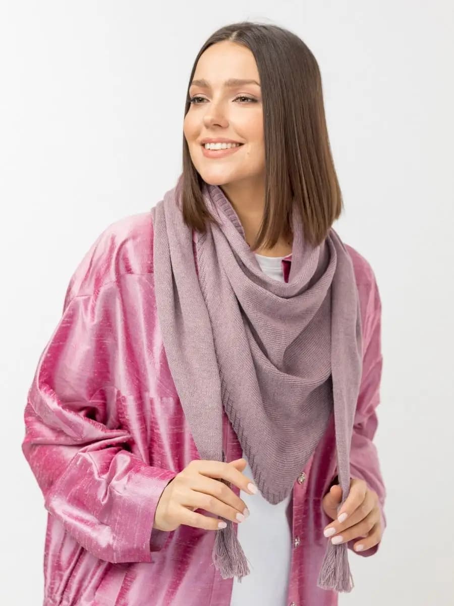 Платок теплый, косынка вязаная, шарф на голову