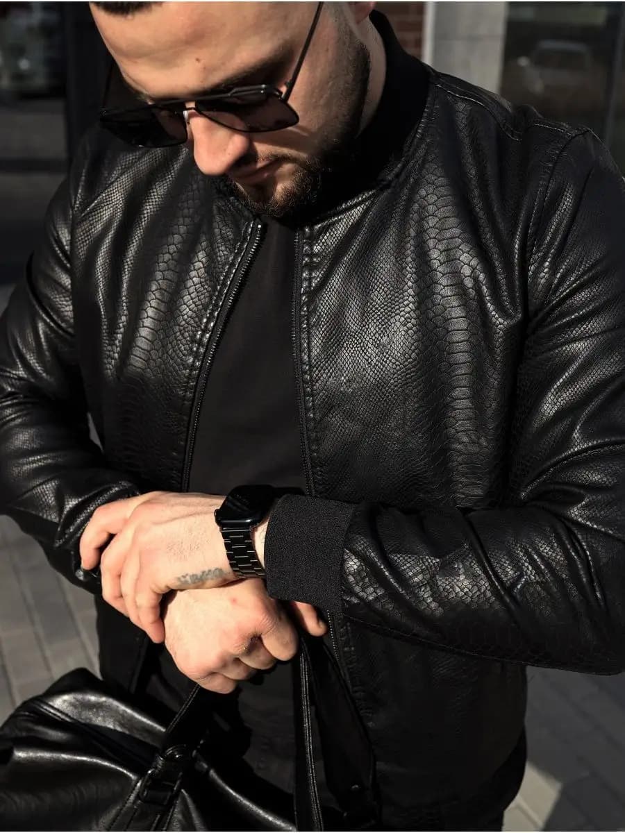 Куртка кожаная демисезонная