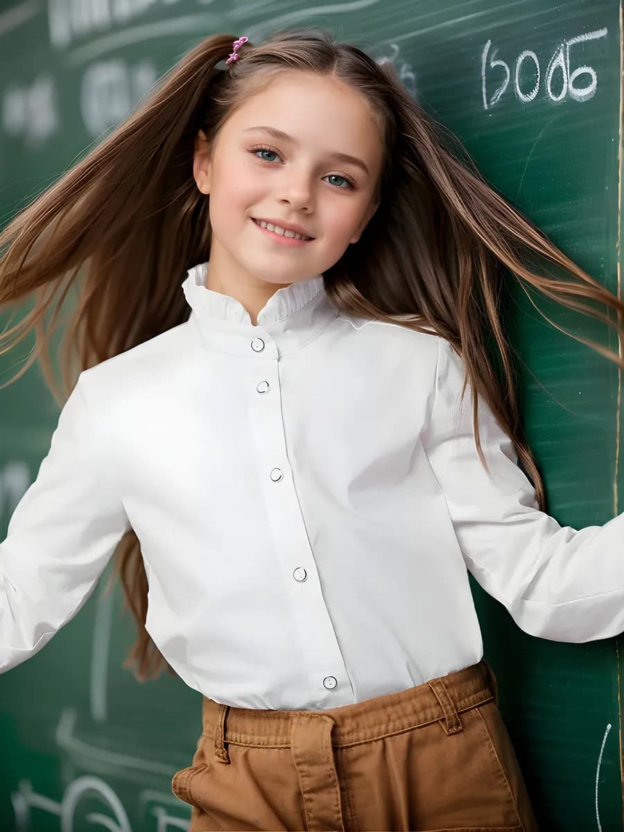 Блузка школьная белая нарядная