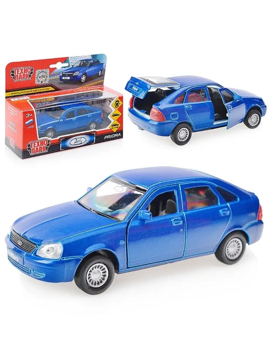 Машинка игрушка Lada Priora хэтчбек 12см металл