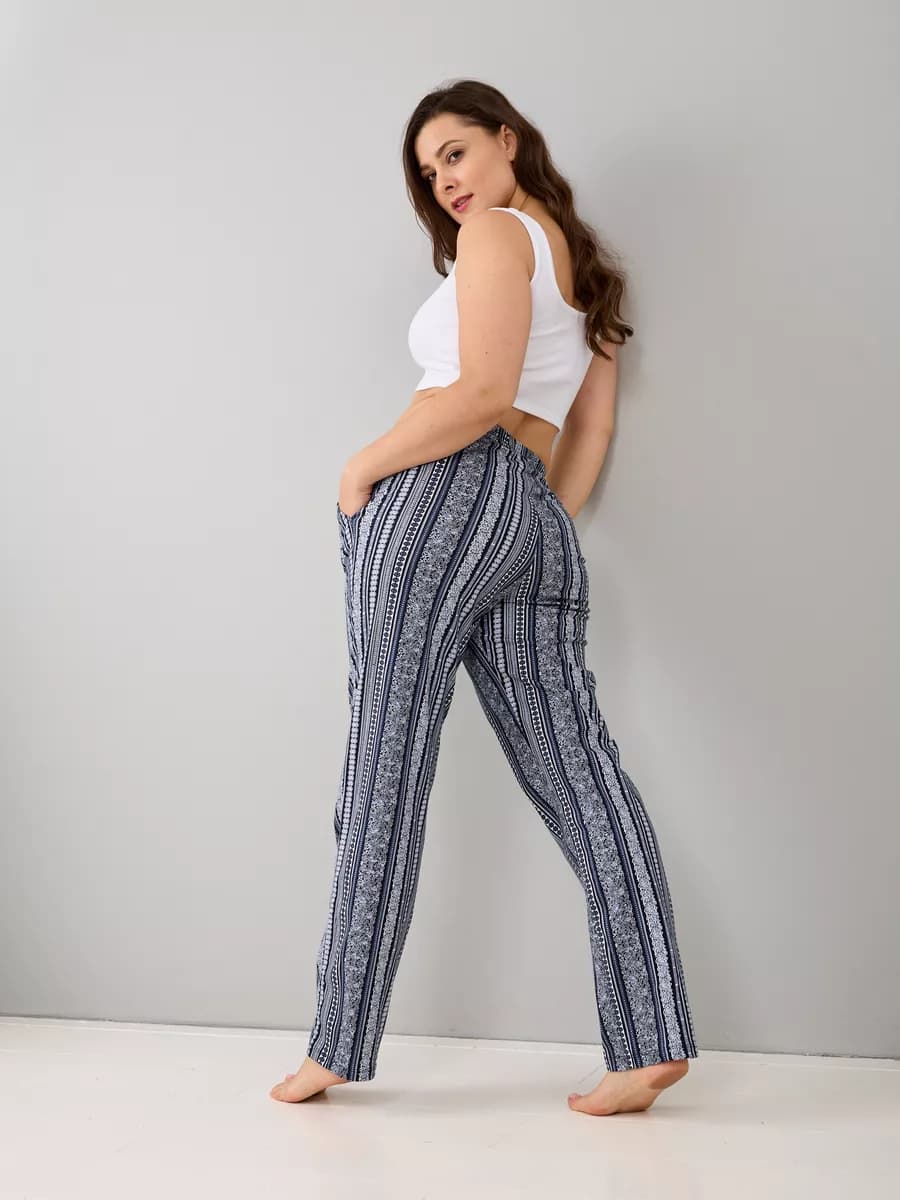 Брюки трикотажные домашние на резинке хлопок большие размеры