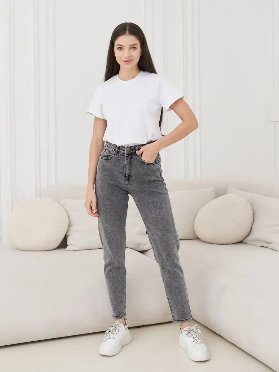 Бананы джинсы с высокой посадкой mom fit
