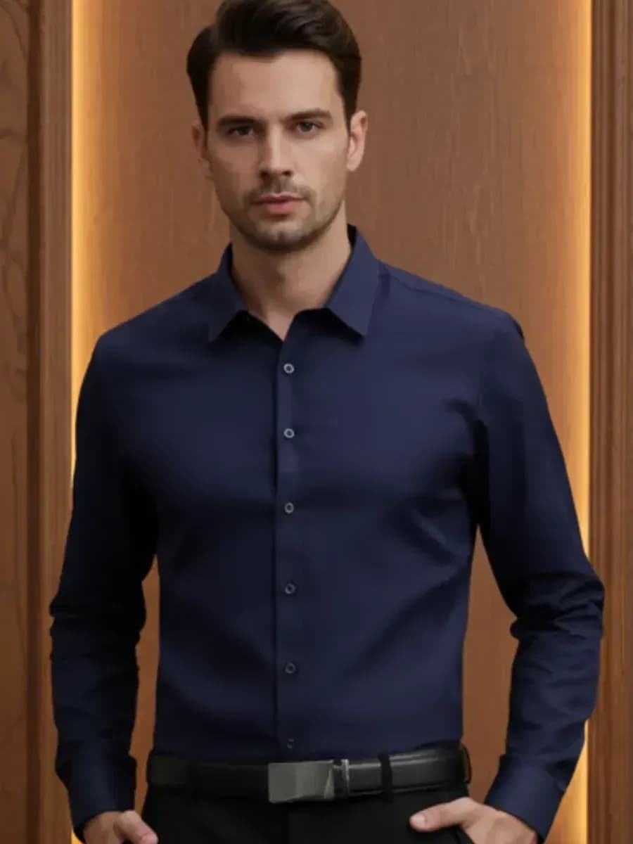 Рубашка Slim Fit Классическая с длинным рукавом