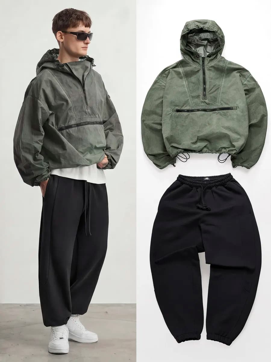 Спортивные штаны широкие без начеса, джоггеры 02