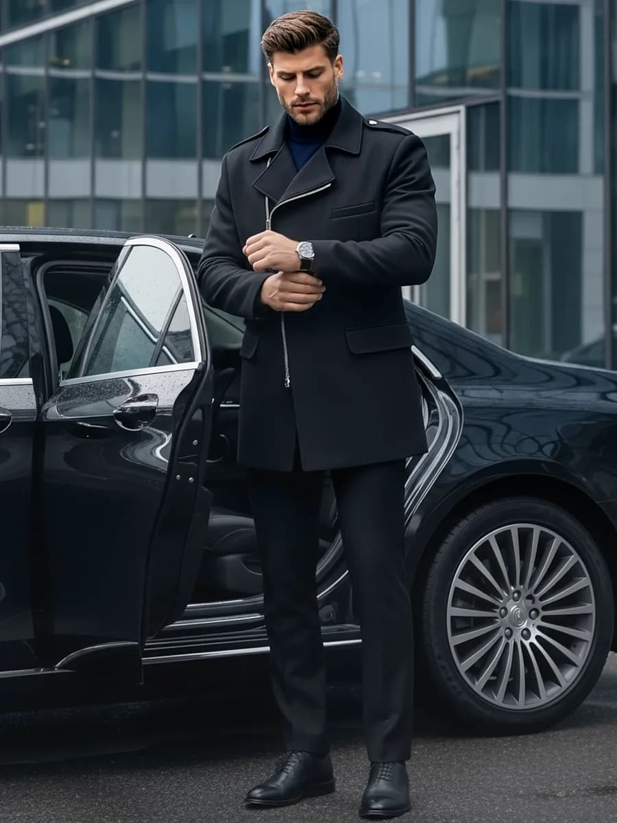 Пальто полупальто на молнии демисезонное кэжуал