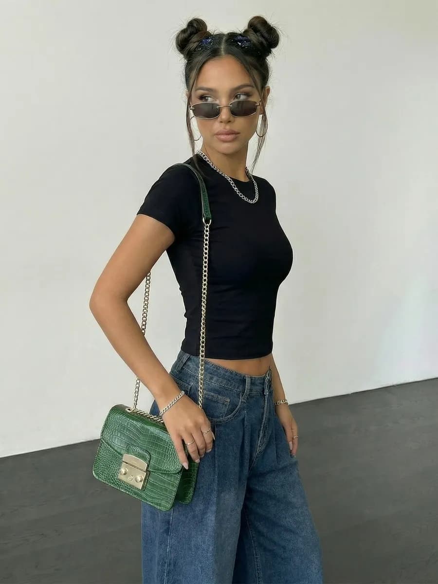 Футболка топ скимс облегающая базовая