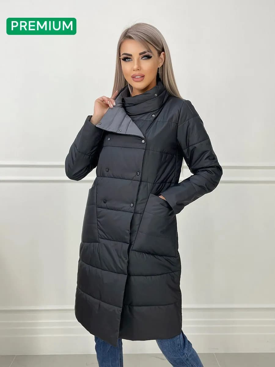 Пальто женское демисезонное с воротником-стойкой