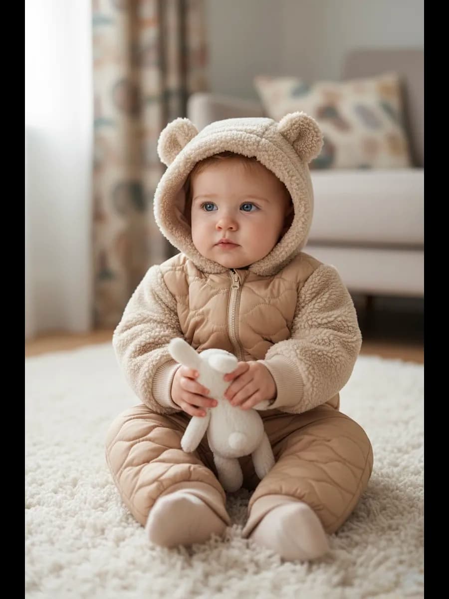 Комбинезон для новорожденных плюшевый