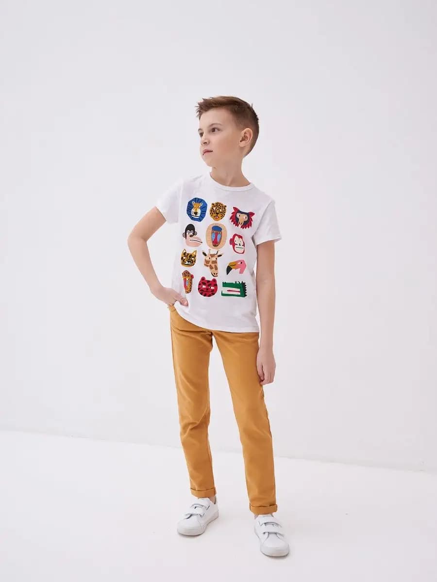 Брюки для мальчика спортивные школьные на резинке - фото 1