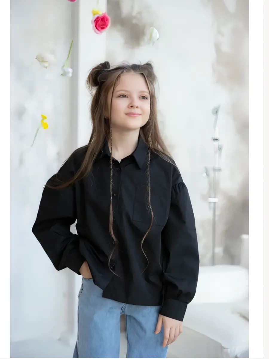 Рубашка оверсайз школьная