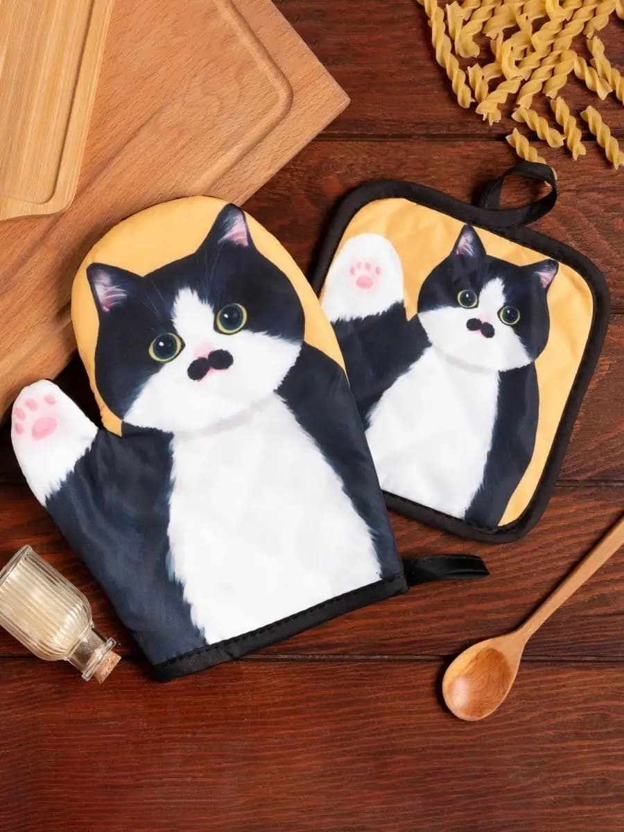 Набор прихватка 17х17 варежка прихватка 26х16 новый год