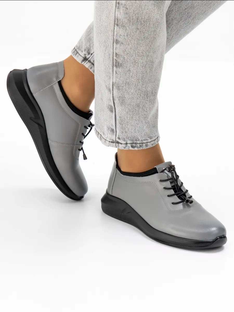 Полуботинки кожаные женские - фото 1