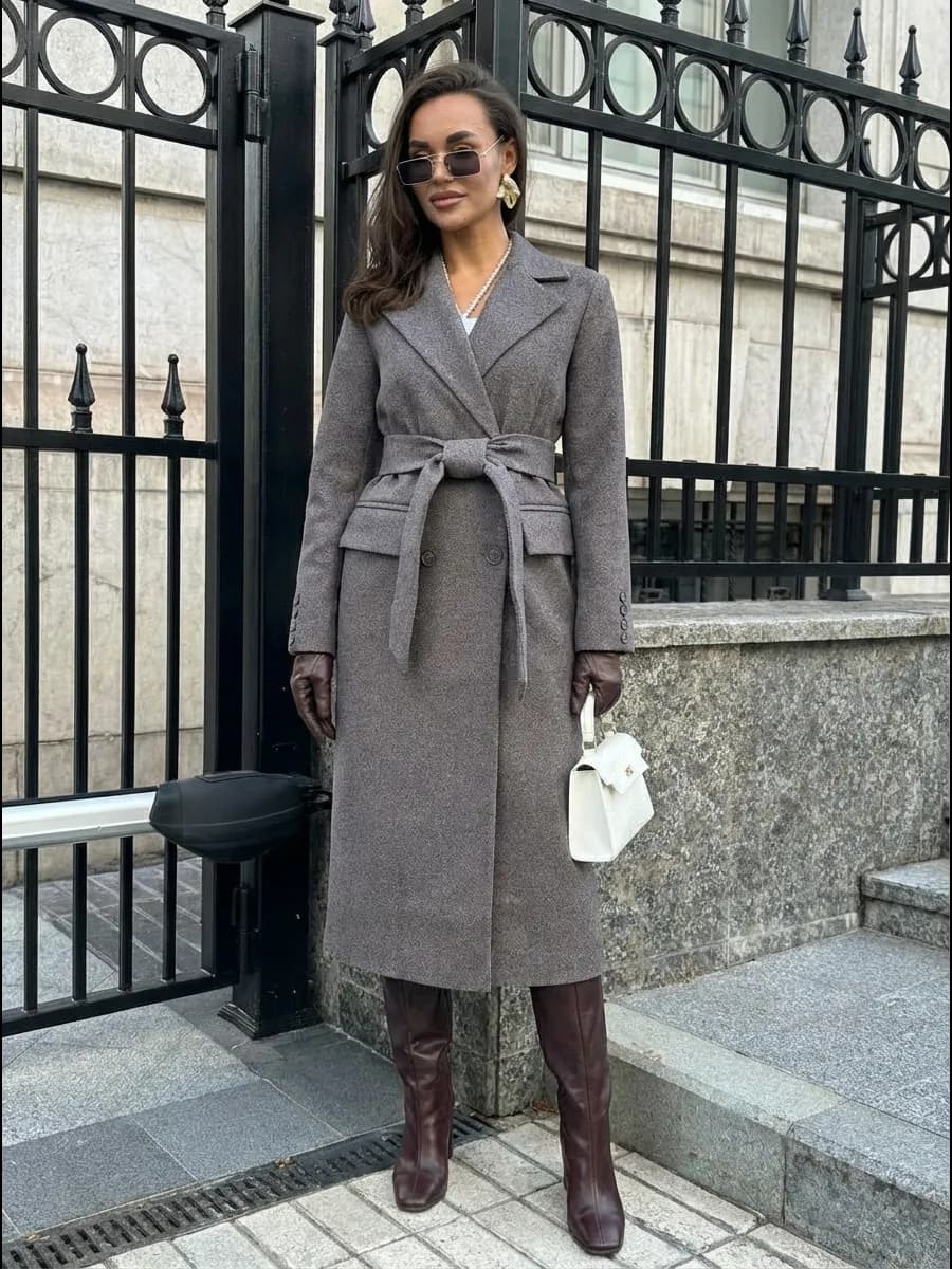 Пальто демисезонное длинное