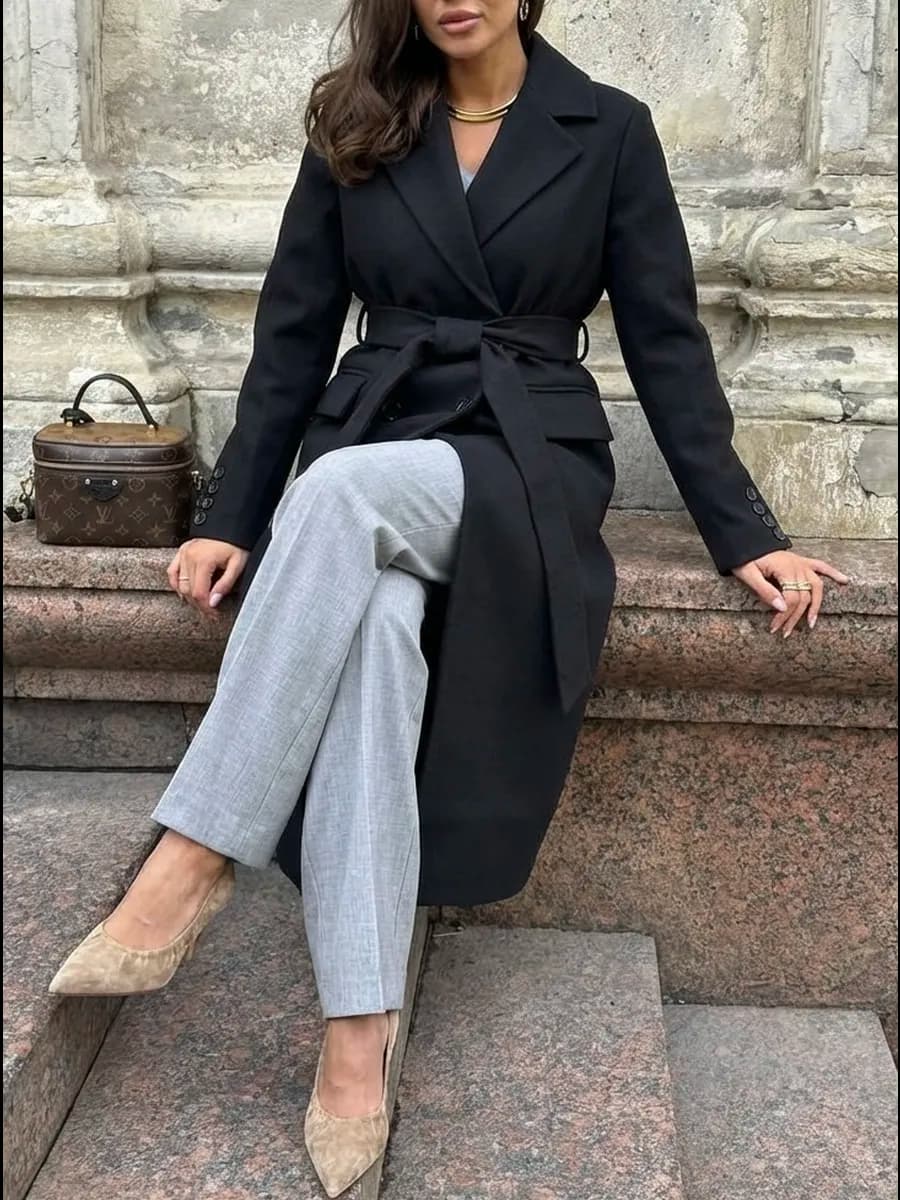 Пальто демисезонное длинное