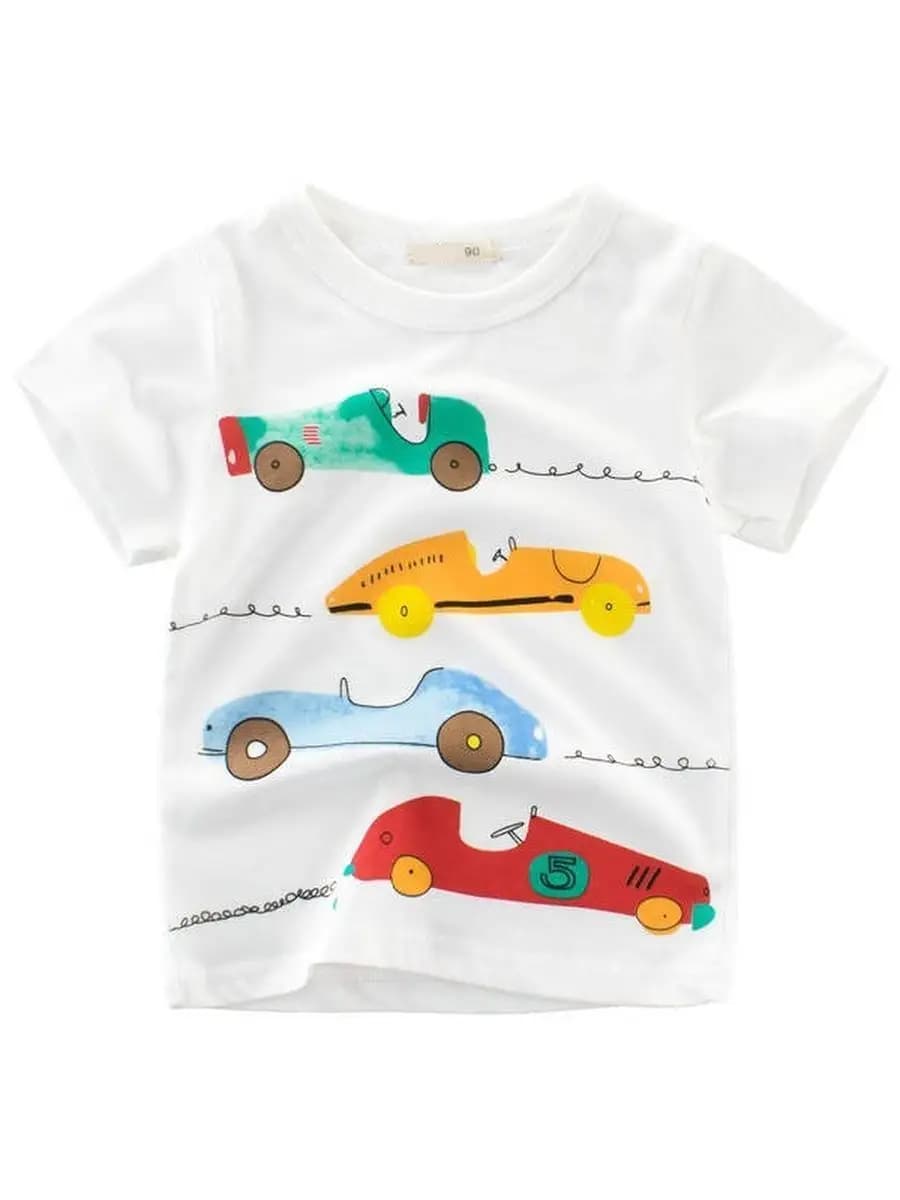Футболка хлопковая с машинками