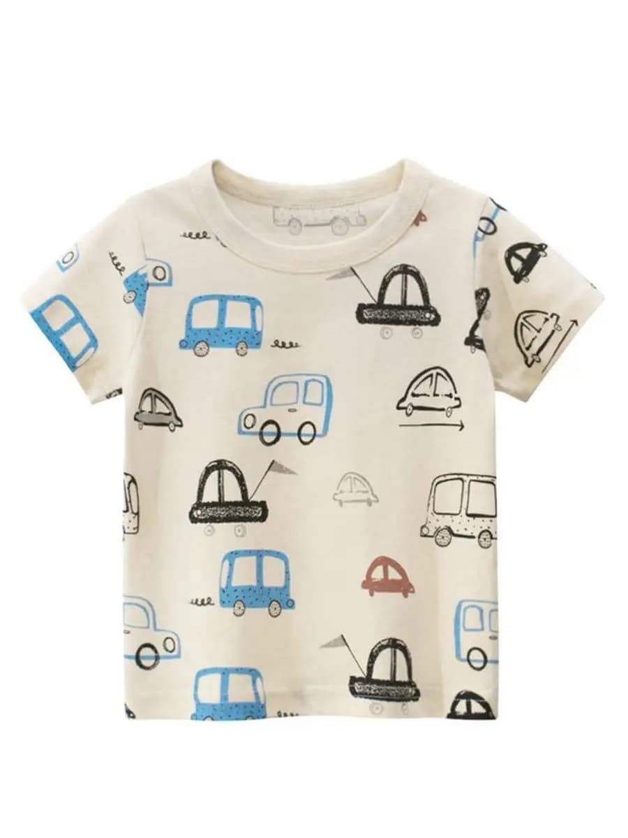 Футболка хлопковая с машинками