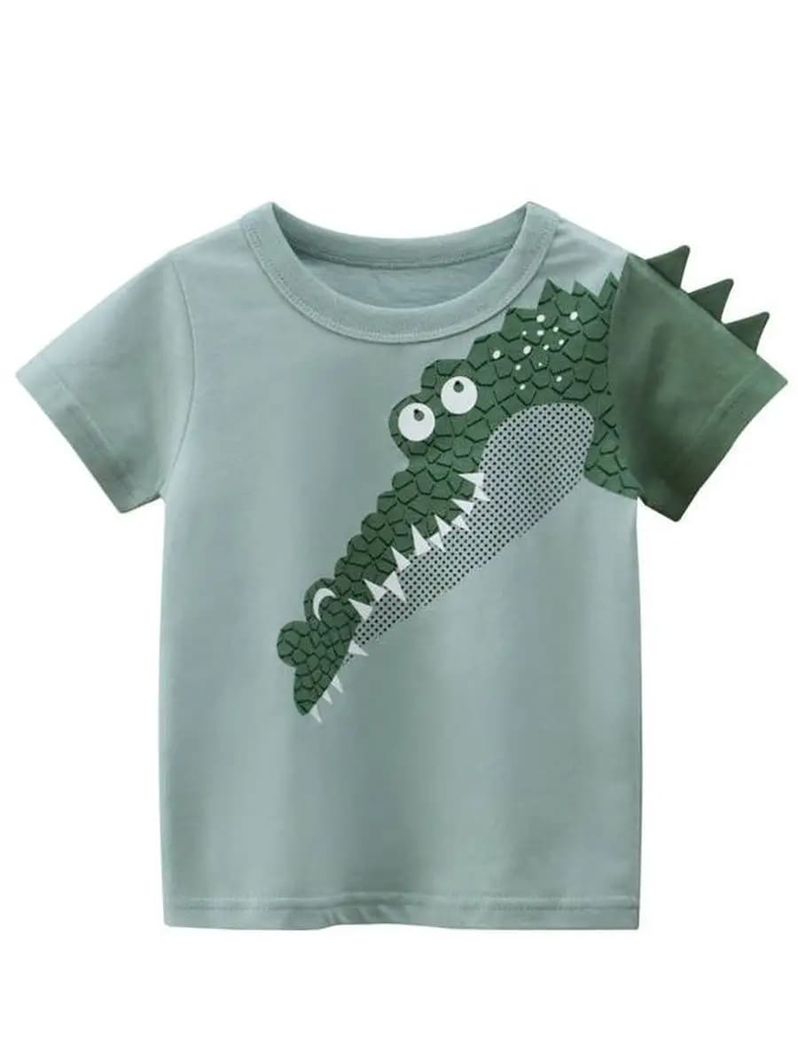 Футболка хлопковая с крокодилом - фото 1