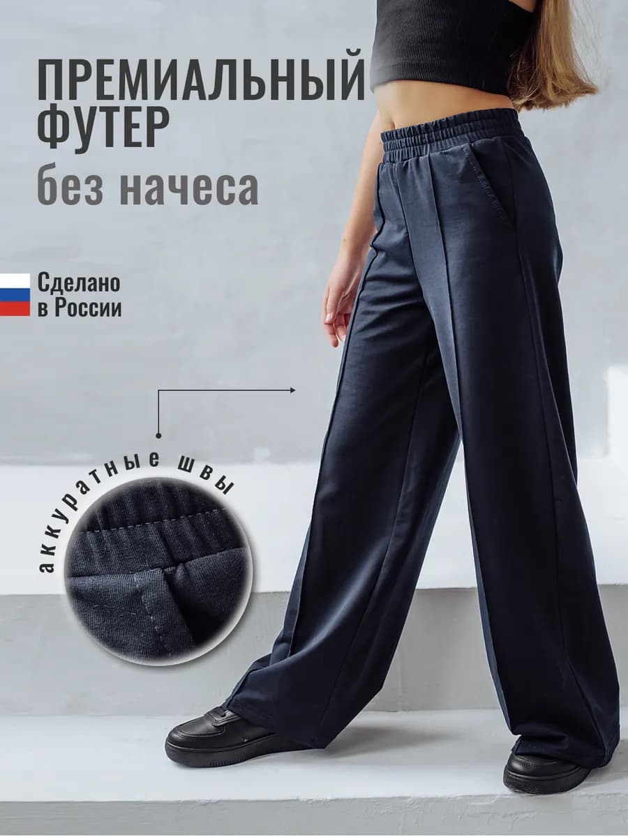 Брюки палаццо школьные спортивные - фото 1