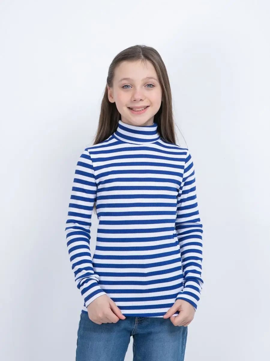 Водолазка школьная детская с горлом в полоску хлопок
