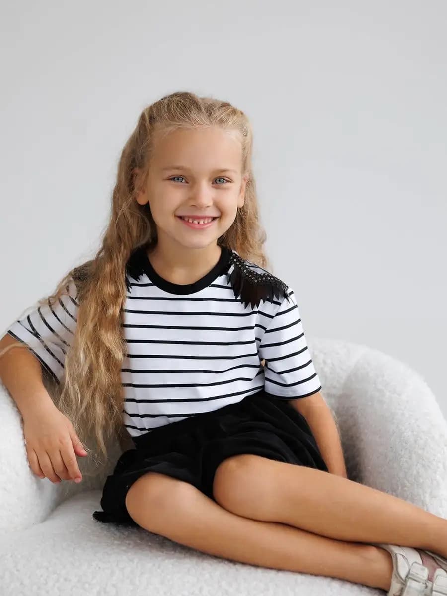 Футболка нарядная в полоску праздничная