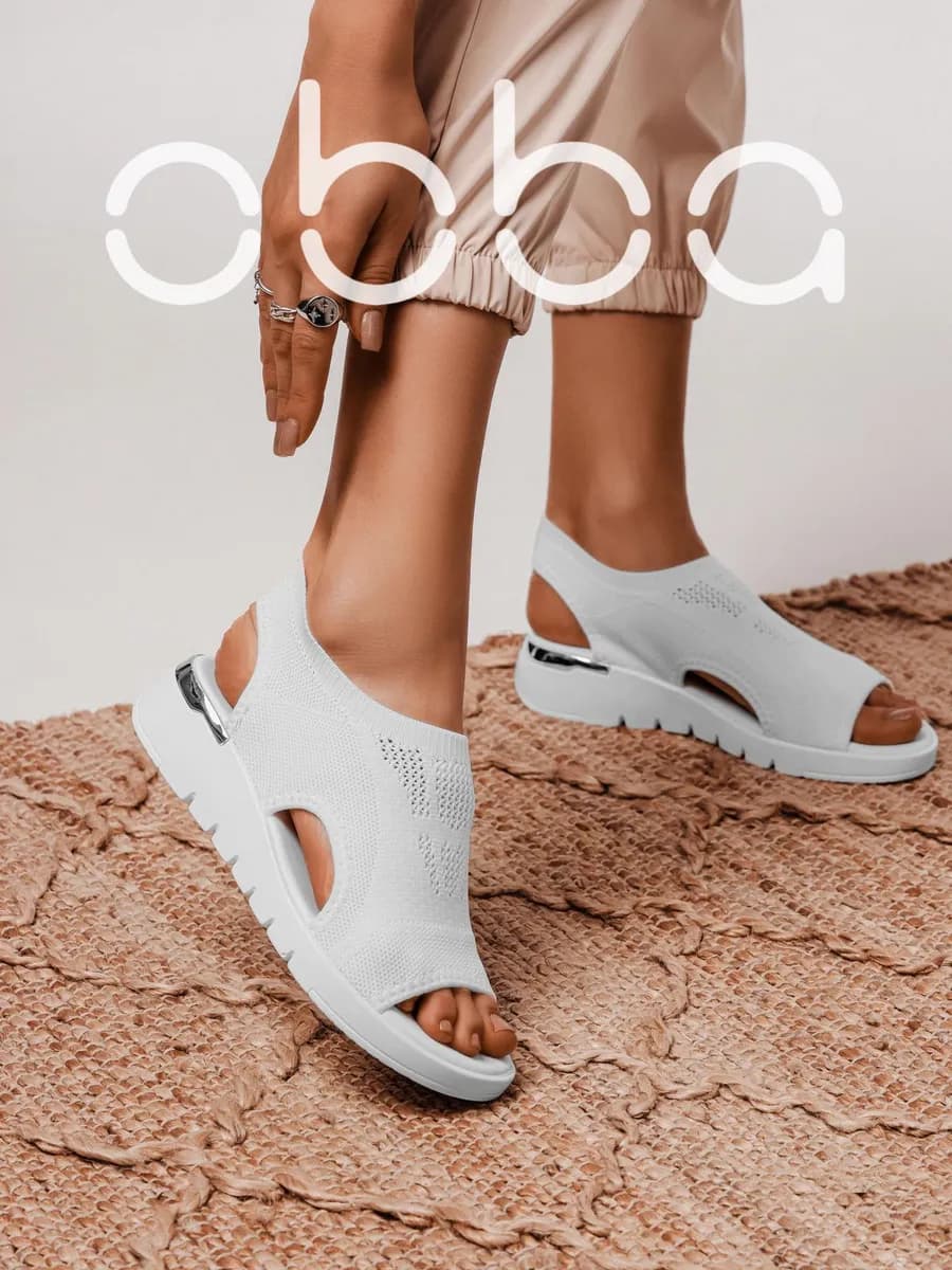 Летние босоножки на толcтой подошве текстильные - фото 1