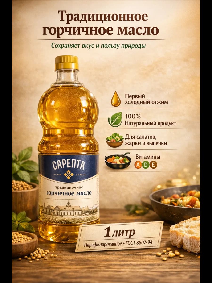 Масло растительное горчичное 1 л