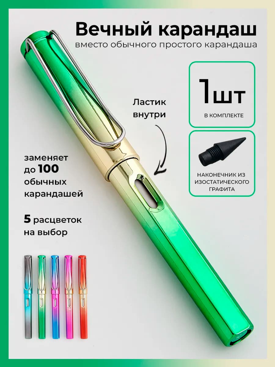 Вечный простой карандаш с ластиком для школы и рисования