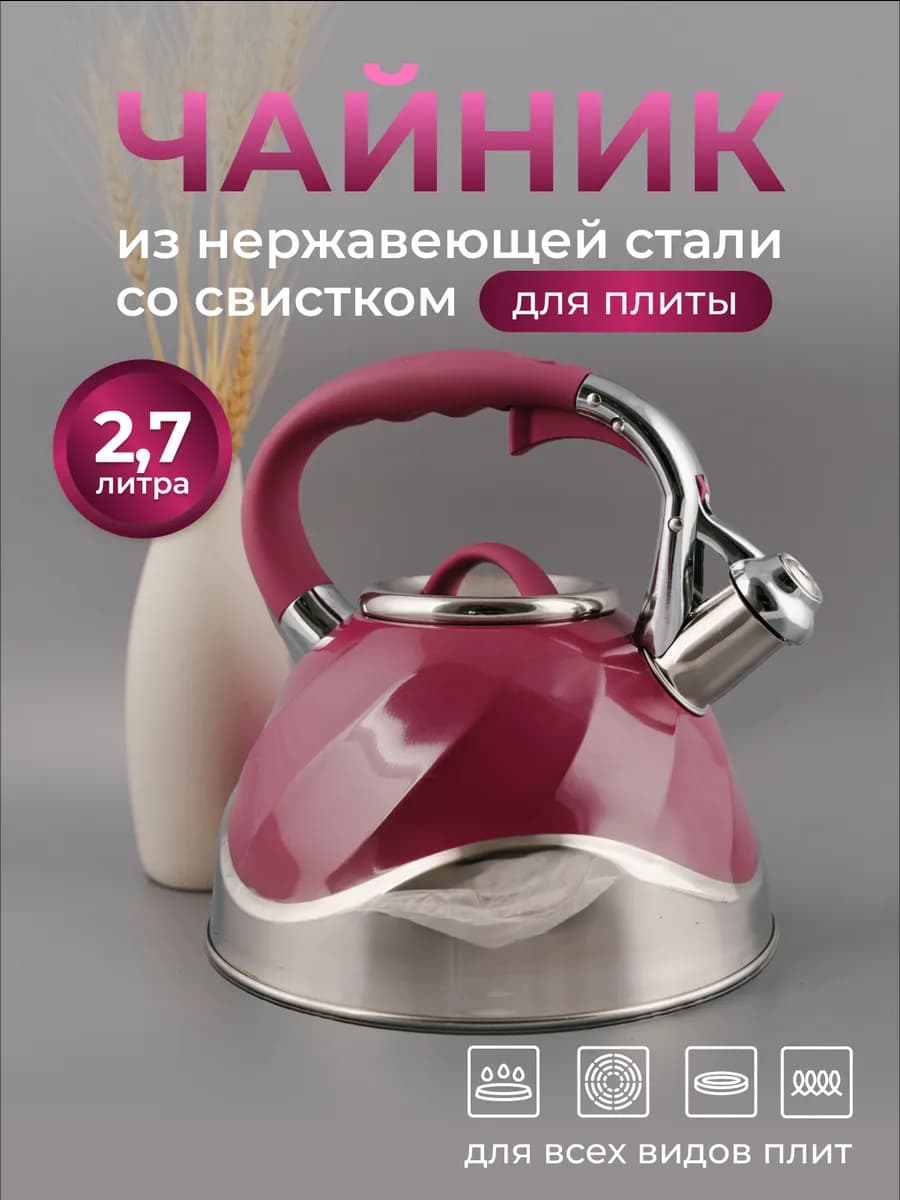 Чайник со свистком для плиты 2,7л