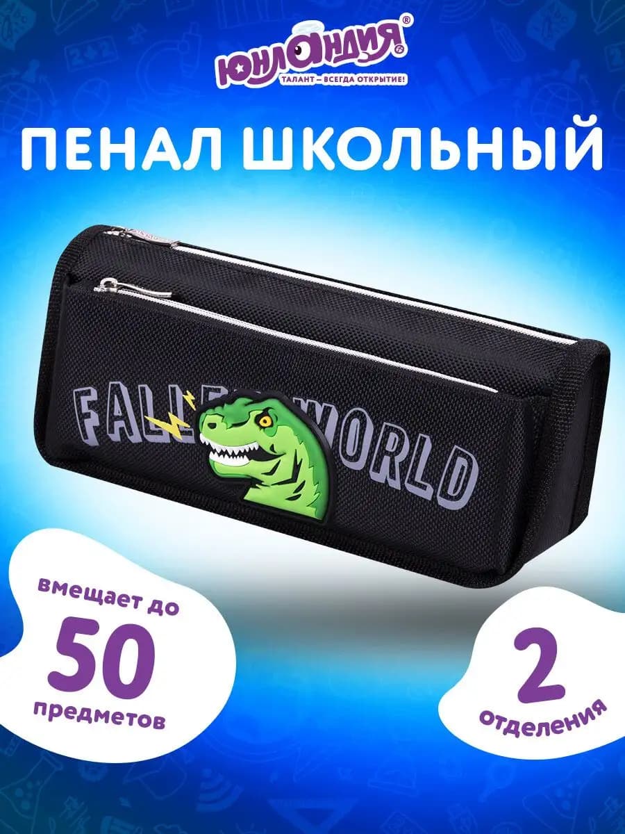 Пенал-косметичка школьный для мальчиков, 2 отделения