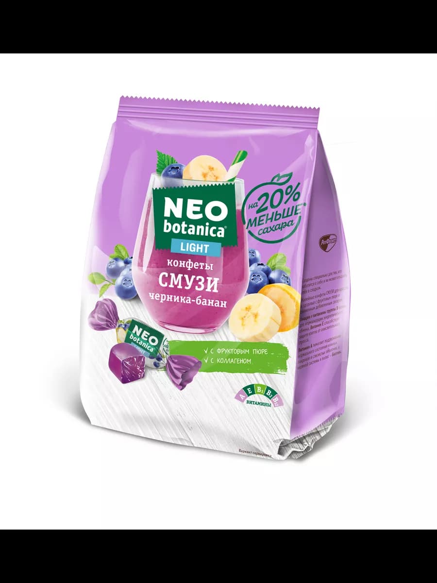 Конфеты СМУЗИ Черника-Банан, 150 гр