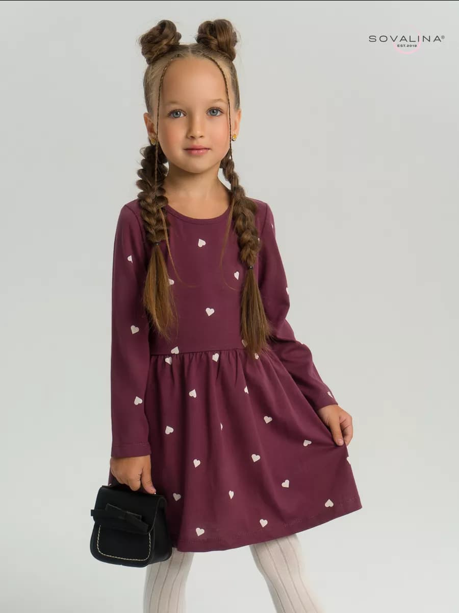 Платье в садик, длинный рукав