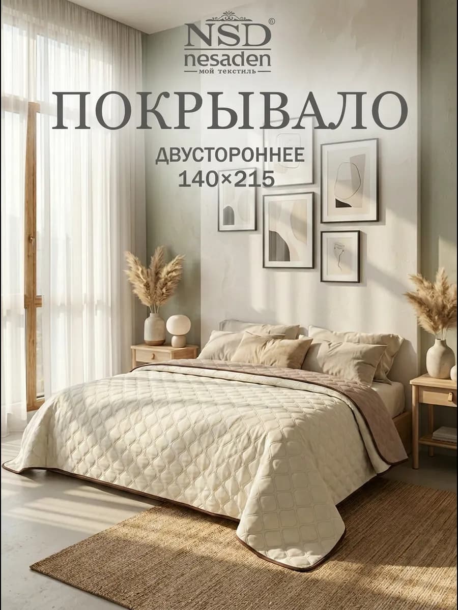 Покрывало 140х215 на кровать и диван