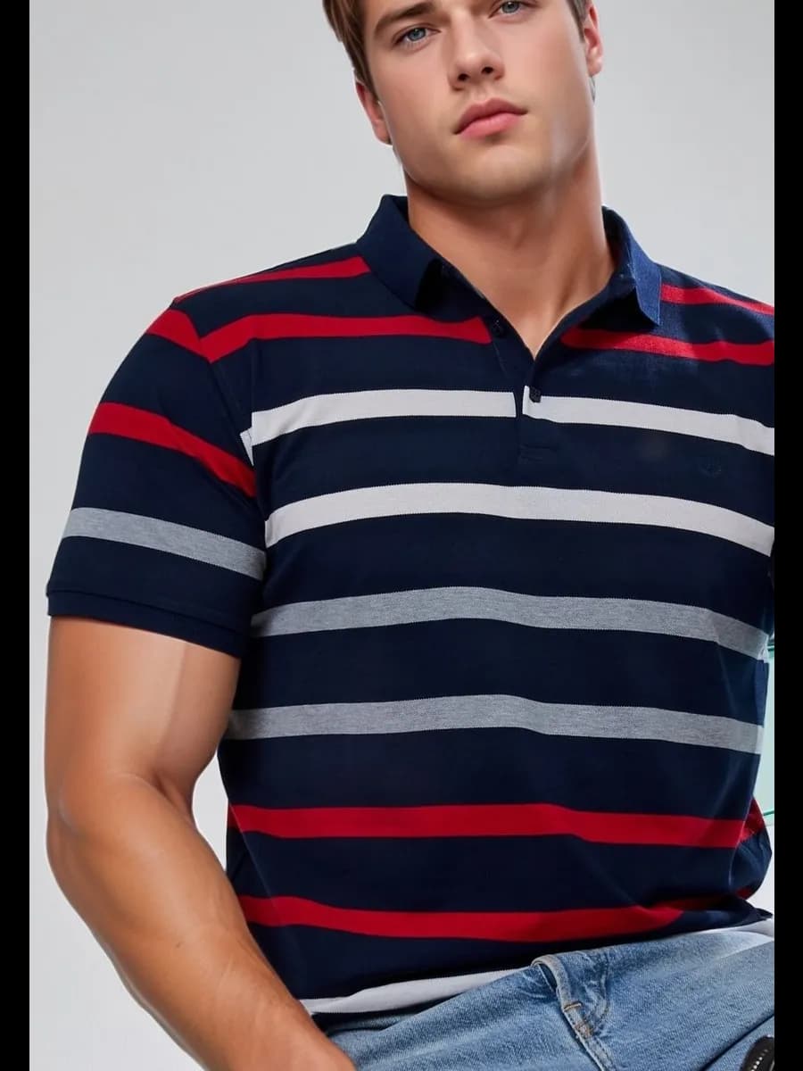 Футболка поло премиум качества с коротким рукавом