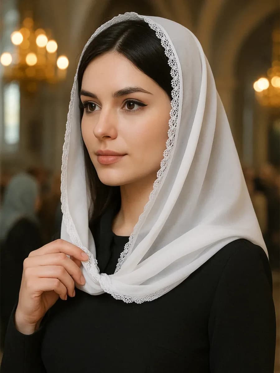 Платок на голову в храм церковный