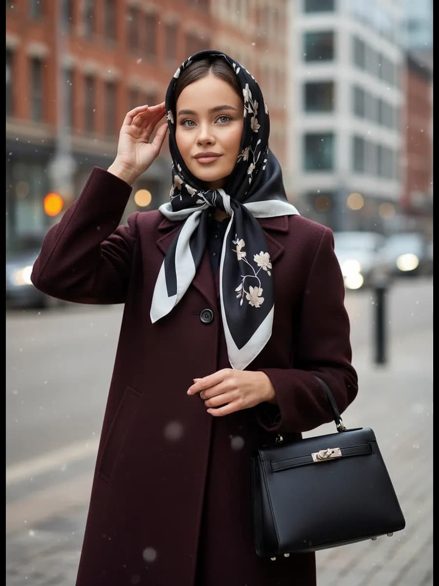 Шелковый платок на голову и шею, подходит для храма