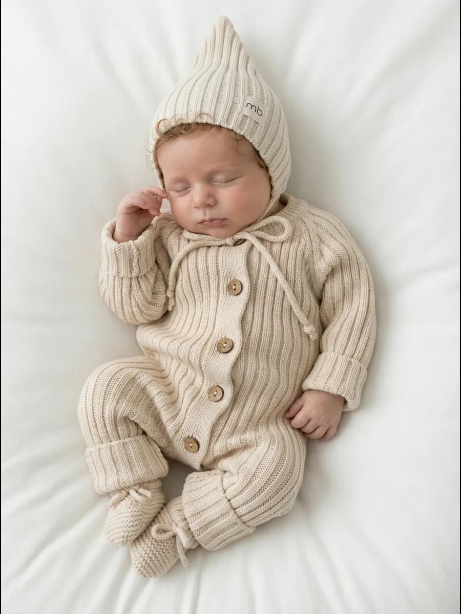 Комплект для новорожденных на выписку вязаный