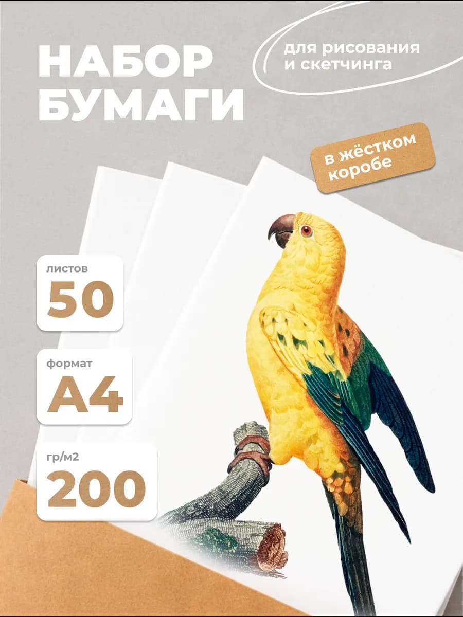 Бумага для рисования детям А4 50 листов