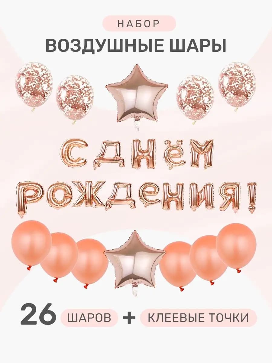 Воздушные шарики с Днем Рождения