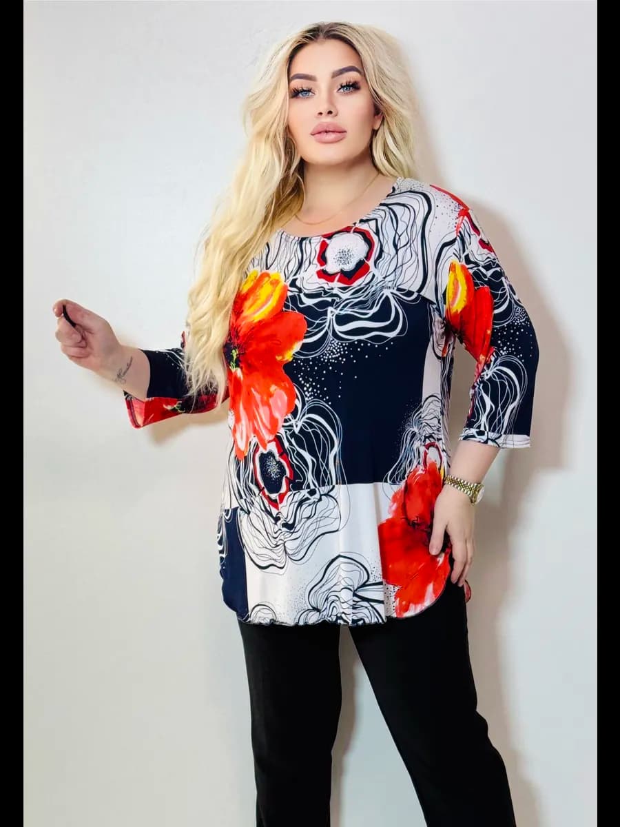 Туника больших размеров удлиненная