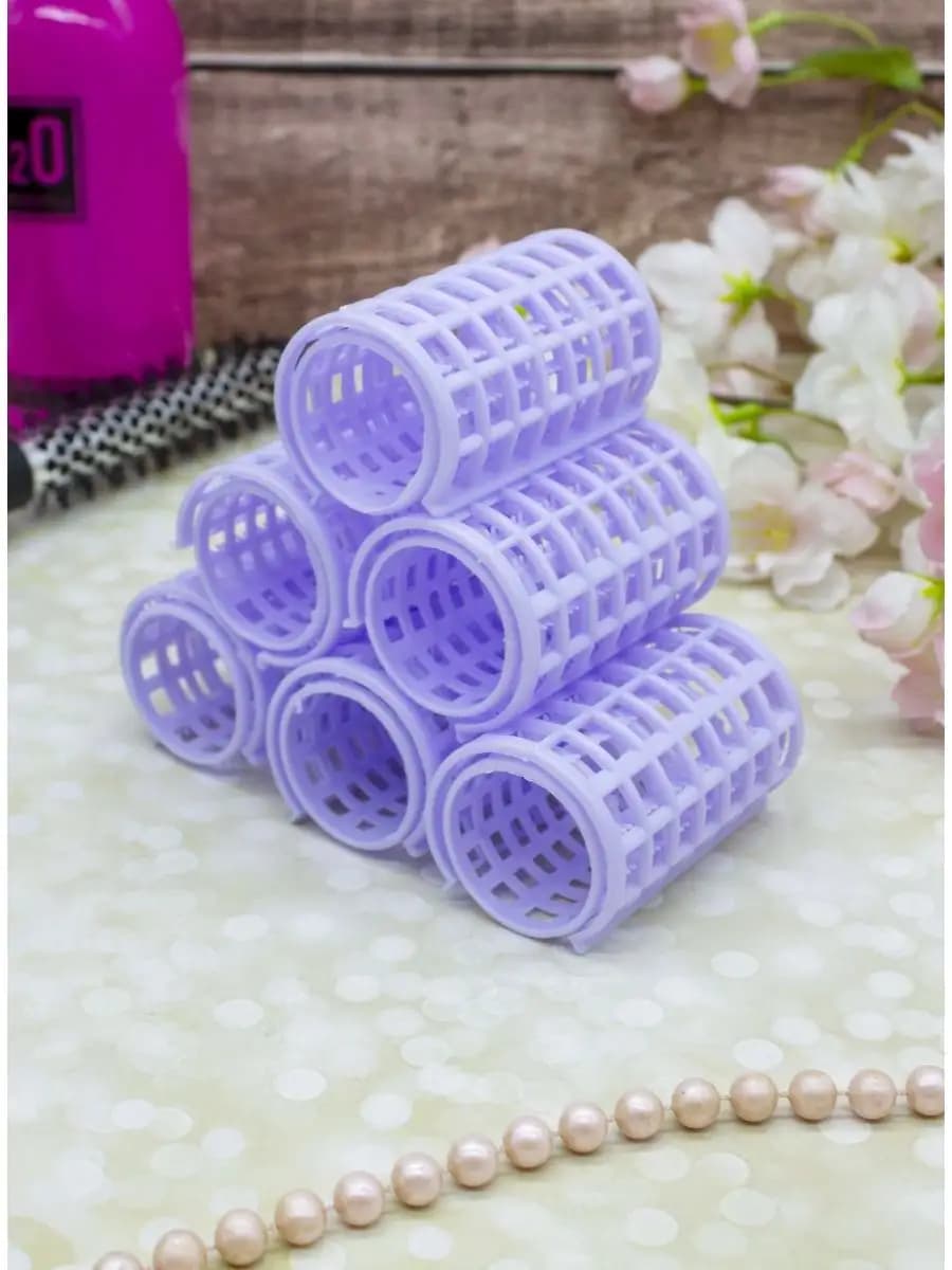 Бигуди пластмассовые диаметр 3,6 см. набор из 6 шт