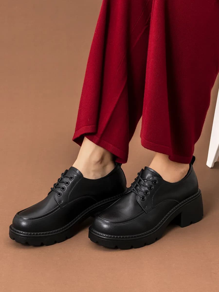 Полуботинки из натуральной кожи демисезонные на каблуке